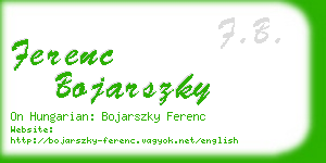 ferenc bojarszky business card